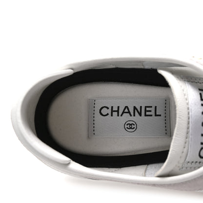 Chanel Suede Calfskin Fabric CC Sneakers 36 Light Pink White 8 of 10