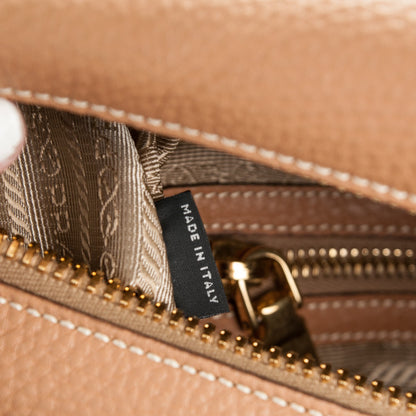 Prada Vitello Daino Shoulder Flap Bag Naturale 7 of 8