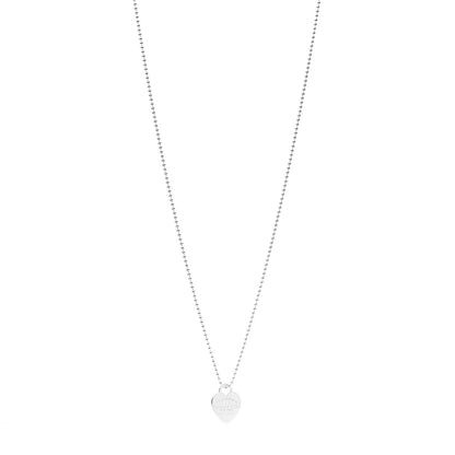 Tiffany Sterling Silver Long Return to Tiffany Heart Pendant Necklace 1 of 5