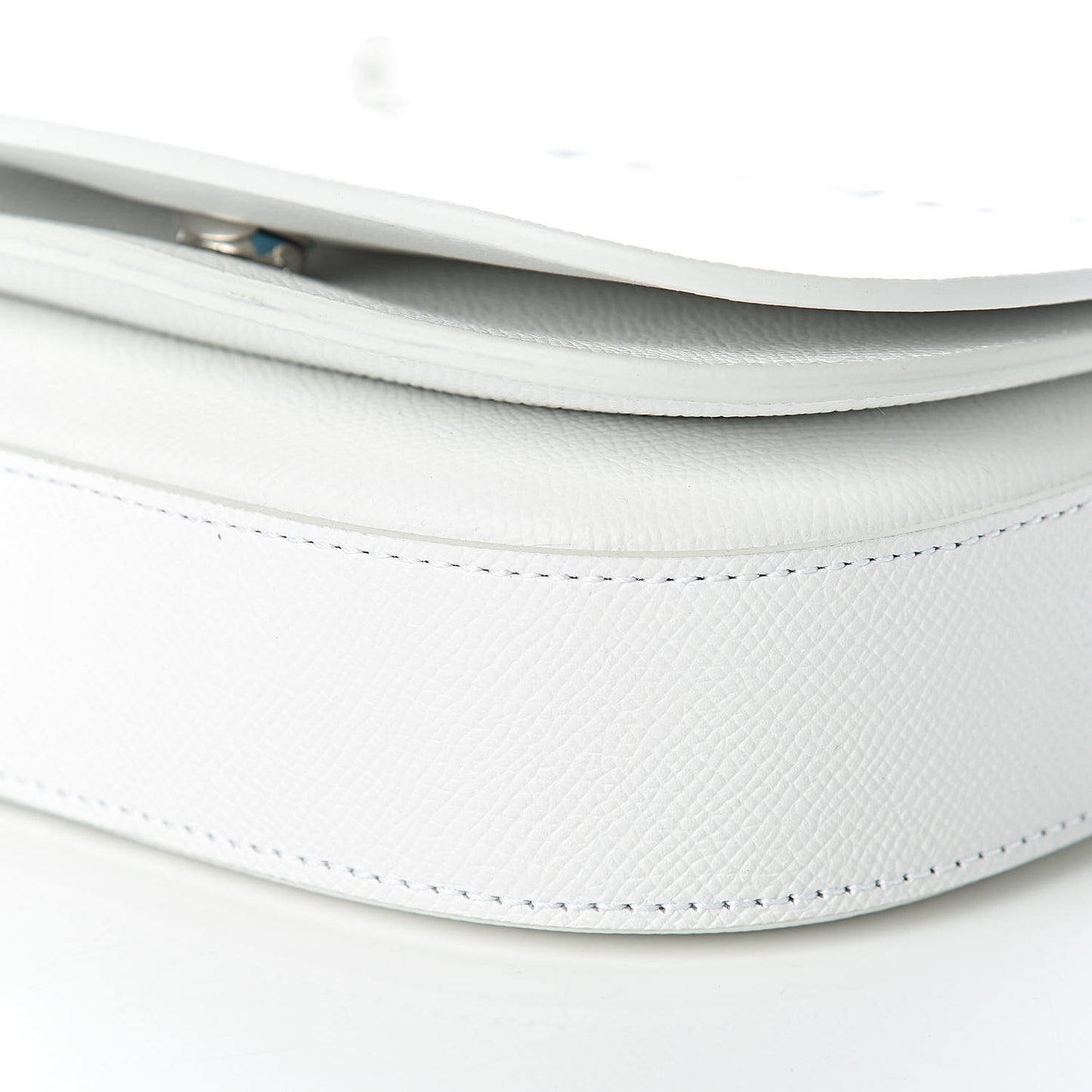 Grained Calfskin Logo Print Ville Day Bag XS White