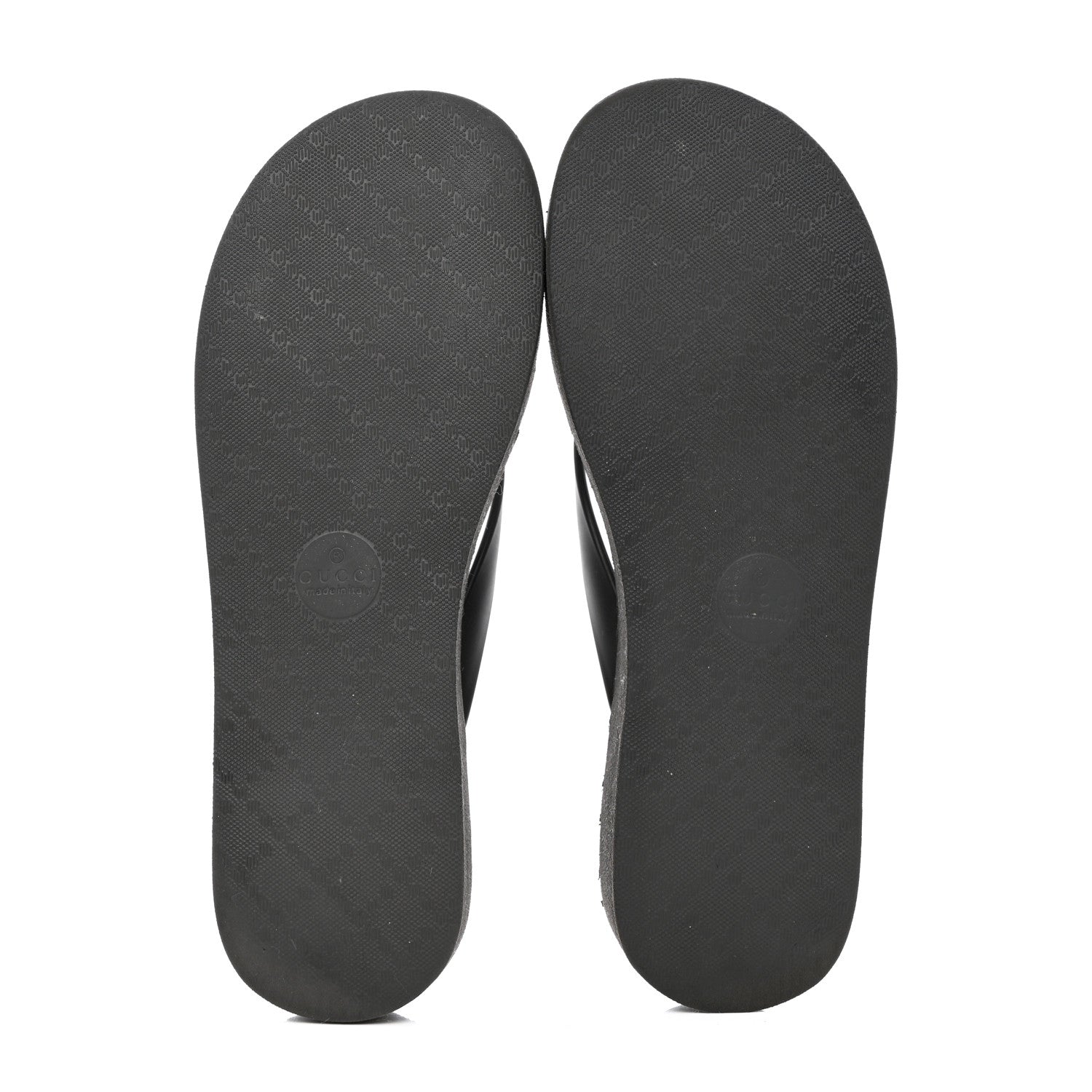 Gucci Rubber Chevron Womens GG Thong Sandals 37 Black 5 of 12