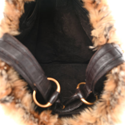 Gucci Raccoon Fur Large Horsebit Chain Hobo Brown 4 of 12