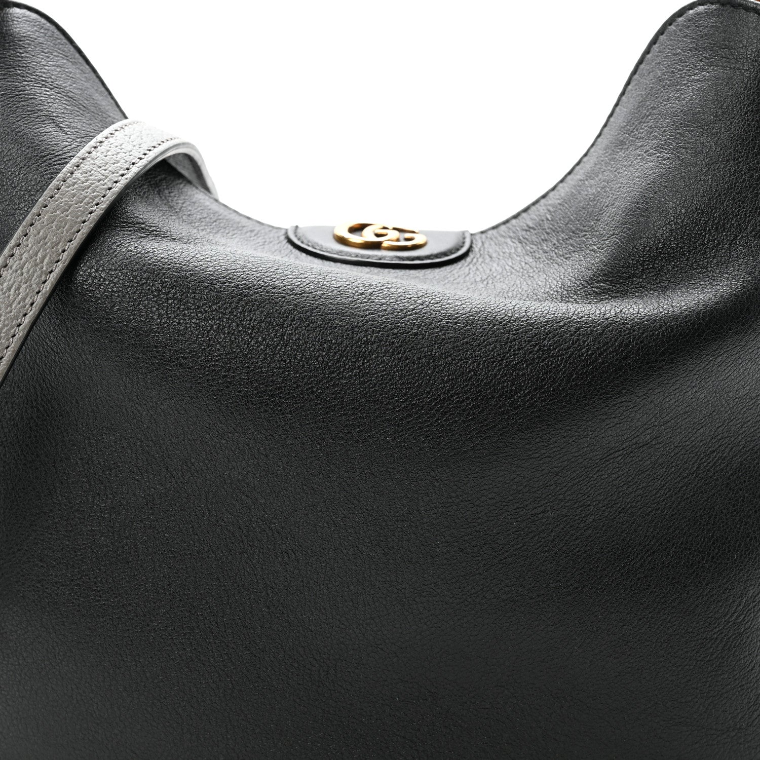 Gucci Softy Wonka Textured Dollar Calfskin Medium Diana Shoulder Bag Black Dusty Grey 8 of 10