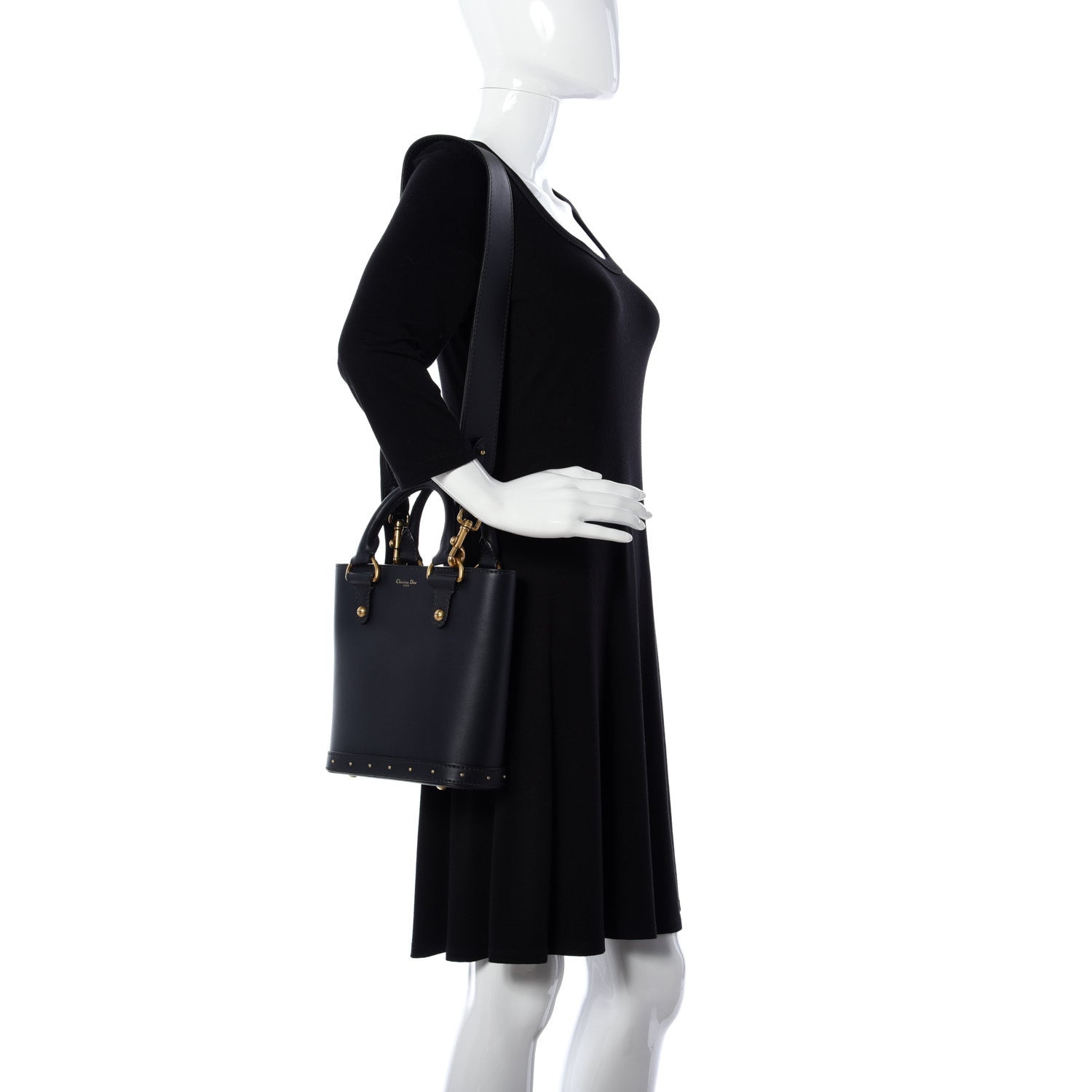 Christian Dior Smooth Calfskin Studded DiorAvenue Small Bag Navy 3 of 20