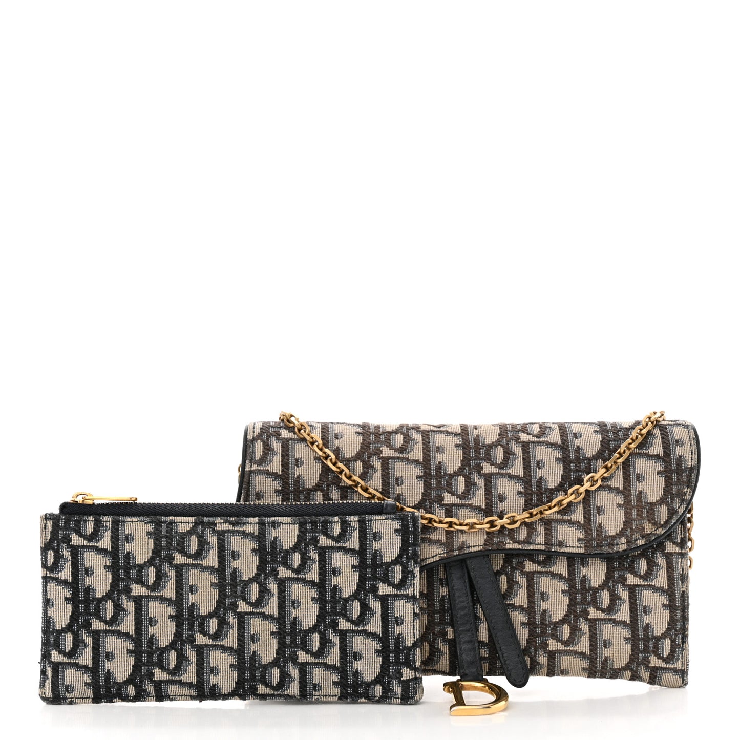 Oblique Saddle Chain Wallet Blue