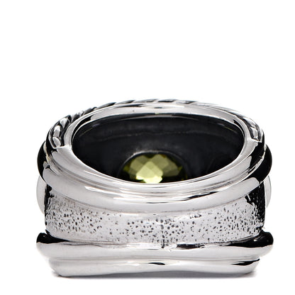 David Yurman Sterling Silver 14K Yellow Gold 17mm Amethyst Peridot Renaissance Ring 52 6 3 of 4