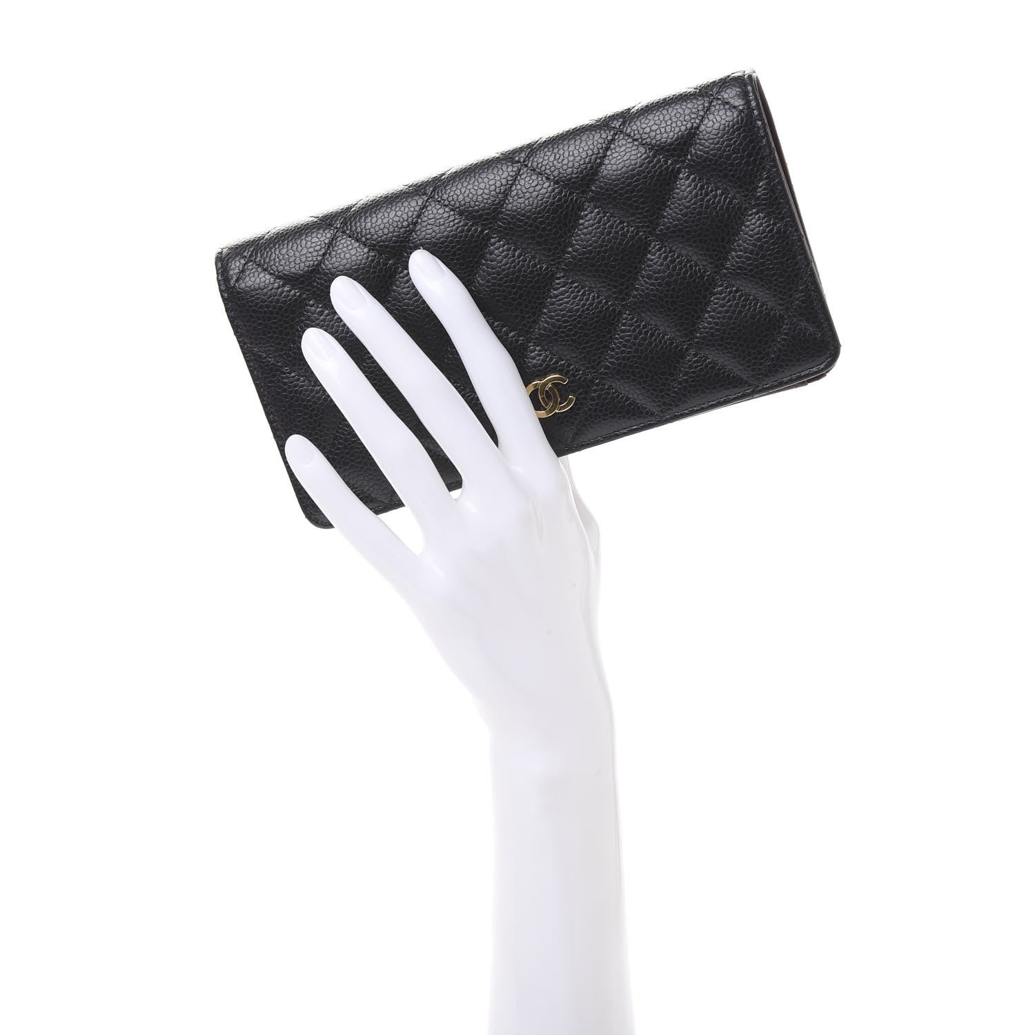 Chanel Caviar Quilted Yen Wallet Black 2 of 11