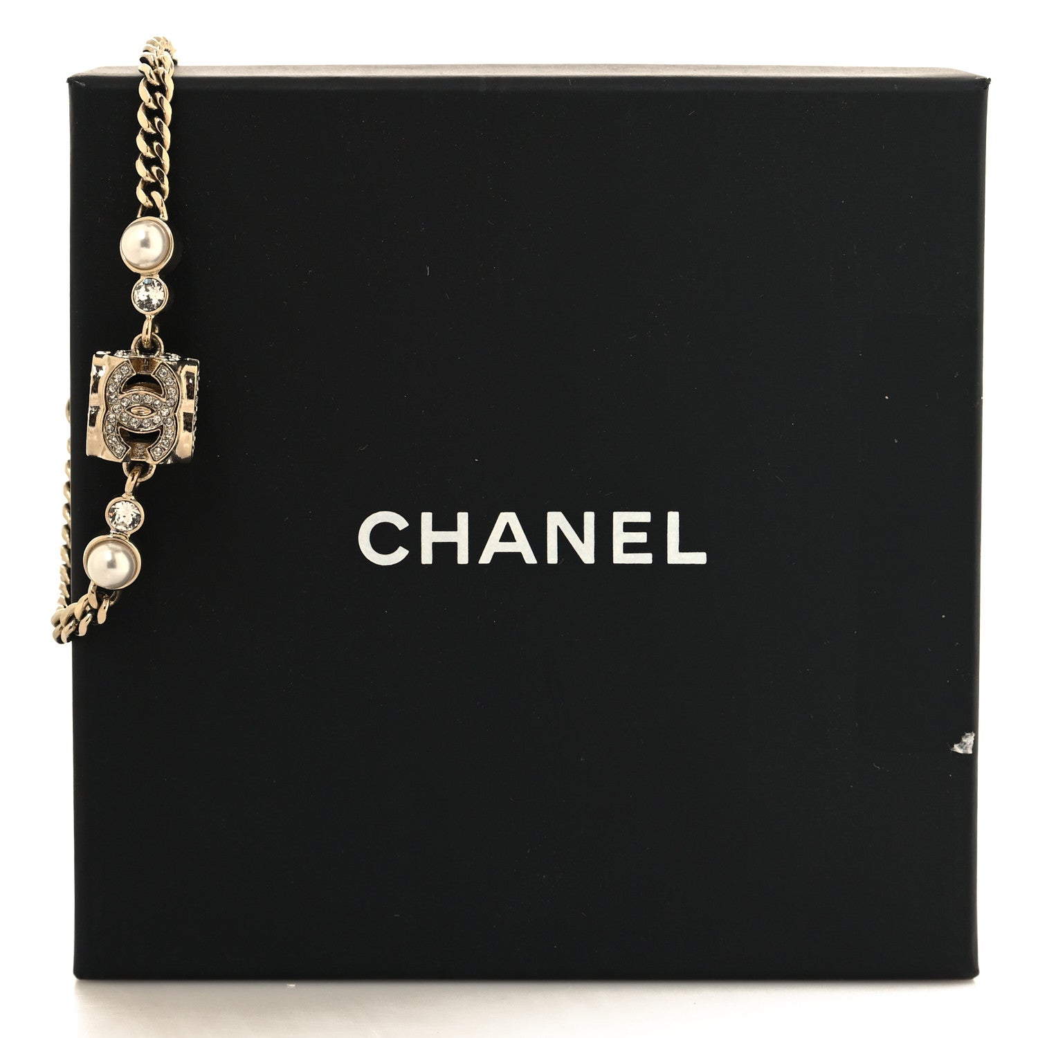Chanel Crystal Pearl CC Chain Charm Bracelet Gold 5 of 5