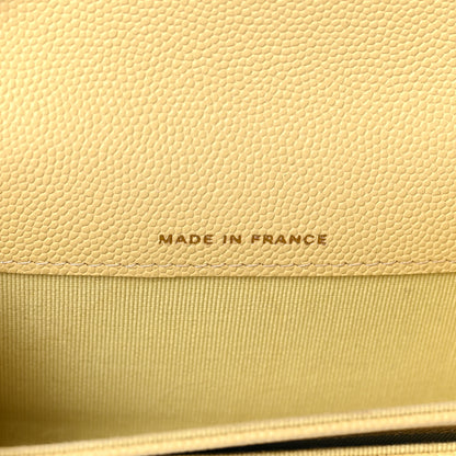 Chanel Caviar Quilted Flap Card Holder Wallet Yellow 7 of 9