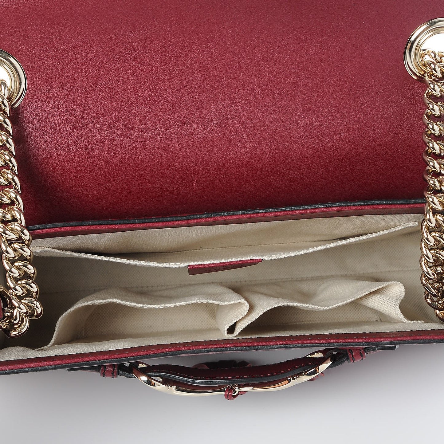Soft Guccissima Medium Emily Chain Shoulder Bag Classic Ruby