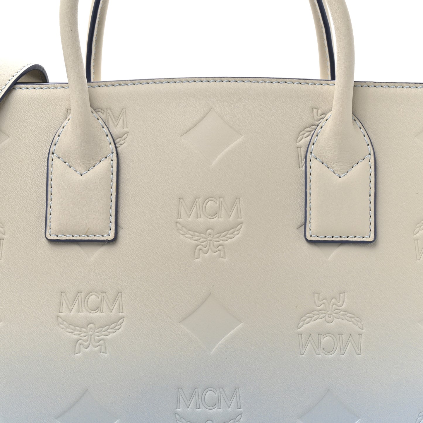 Calfskin Gradation Monogram Large Munchen Tote Blue