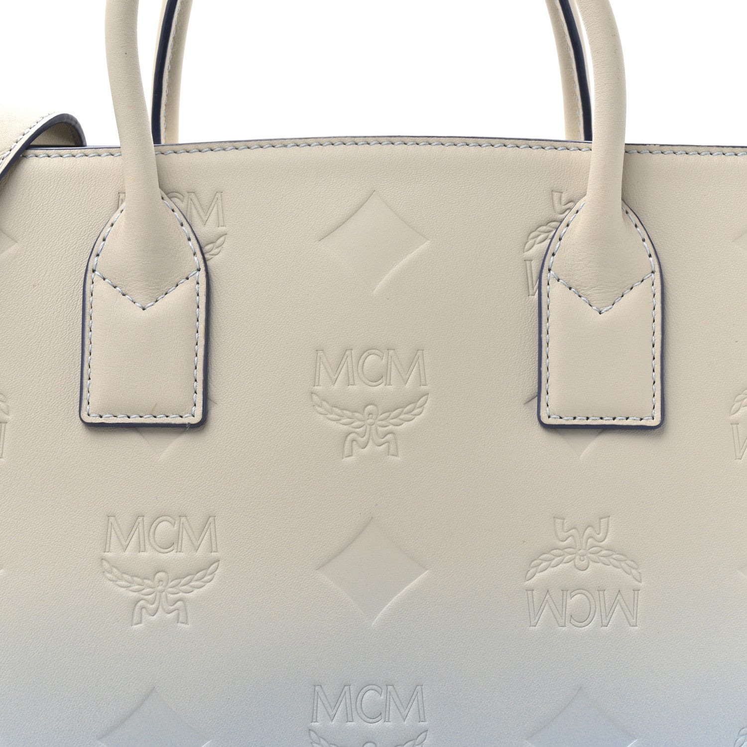 MCM Calfskin Gradation Monogram Large Munchen Tote Blue 7 of 12