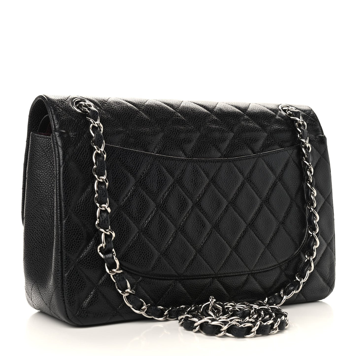 Caviar Quilted Jumbo Double Flap Black