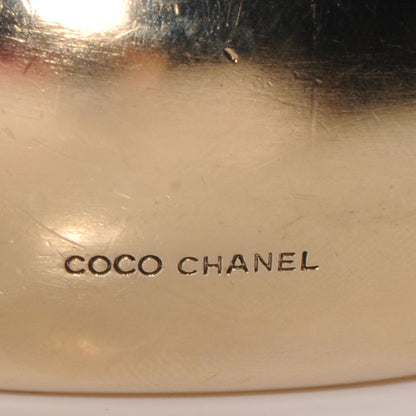 Chanel Wide Metal L'Elegance French Quote Bangle Gold 4 of 6