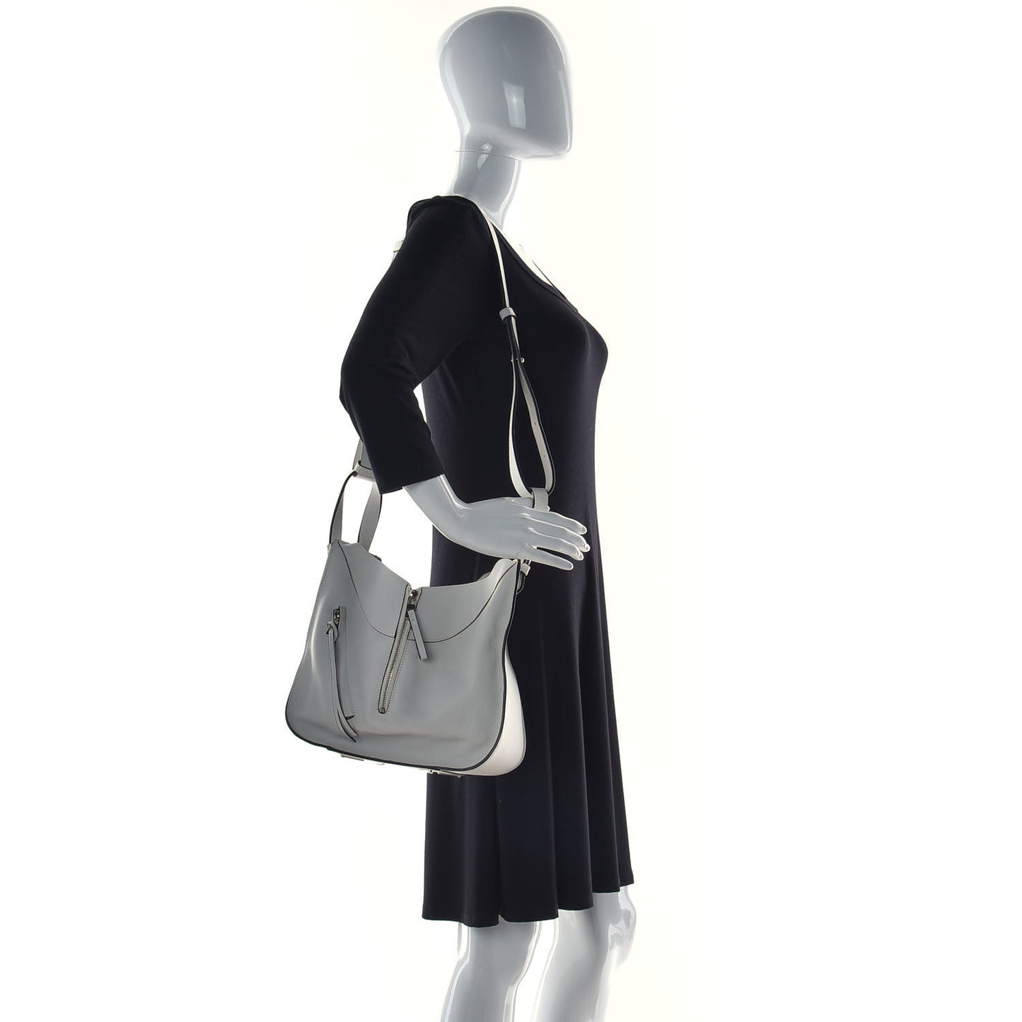 Grained Calfskin Small Hammock Shoulder Bag Soft White