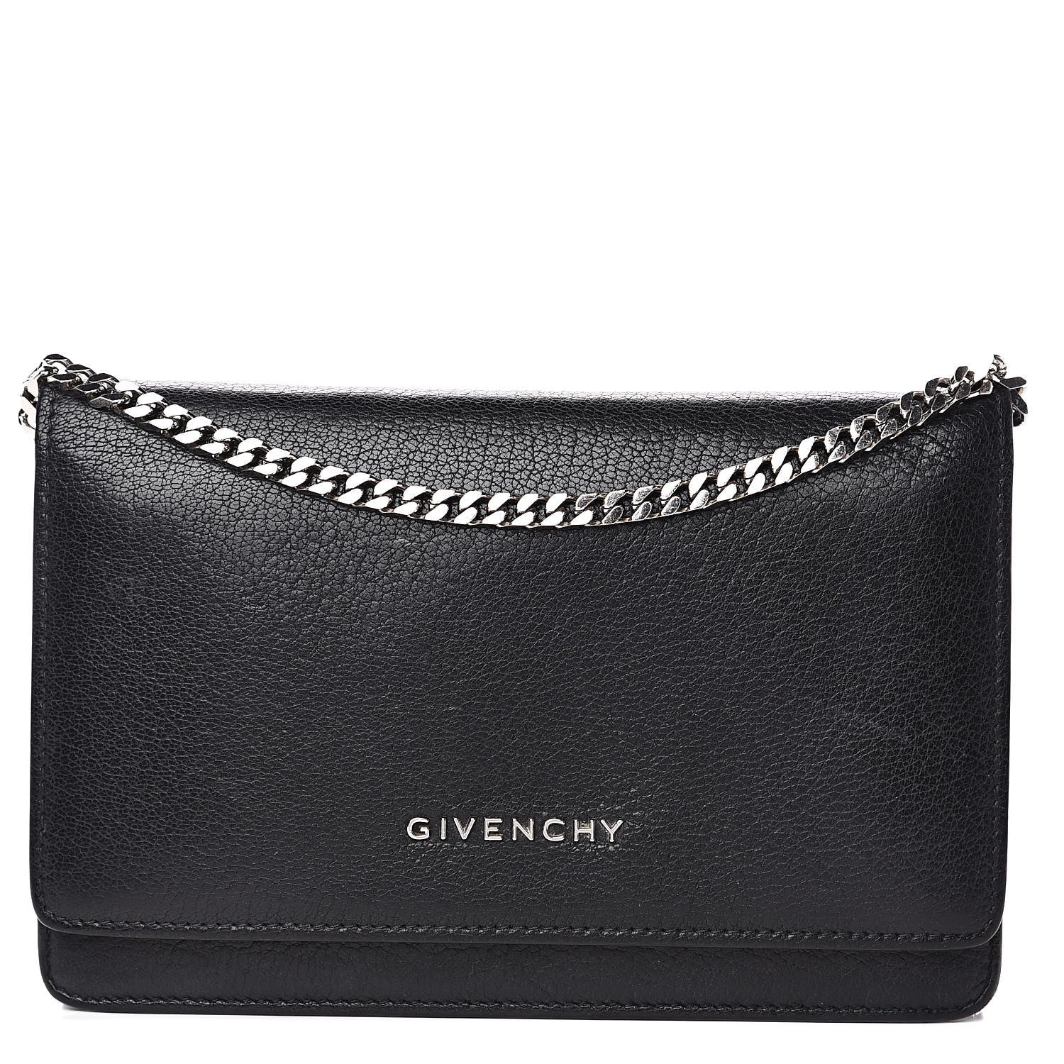 Givenchy Sugar Goatskin Pandora Chain Wallet Black 1 of 14