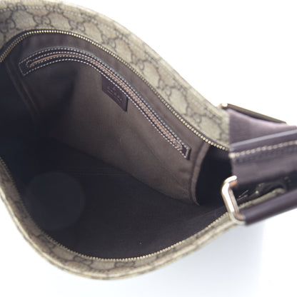 Gucci GG Supreme Monogram Medium Flat Messenger Bag Dark Brown 5 of 9