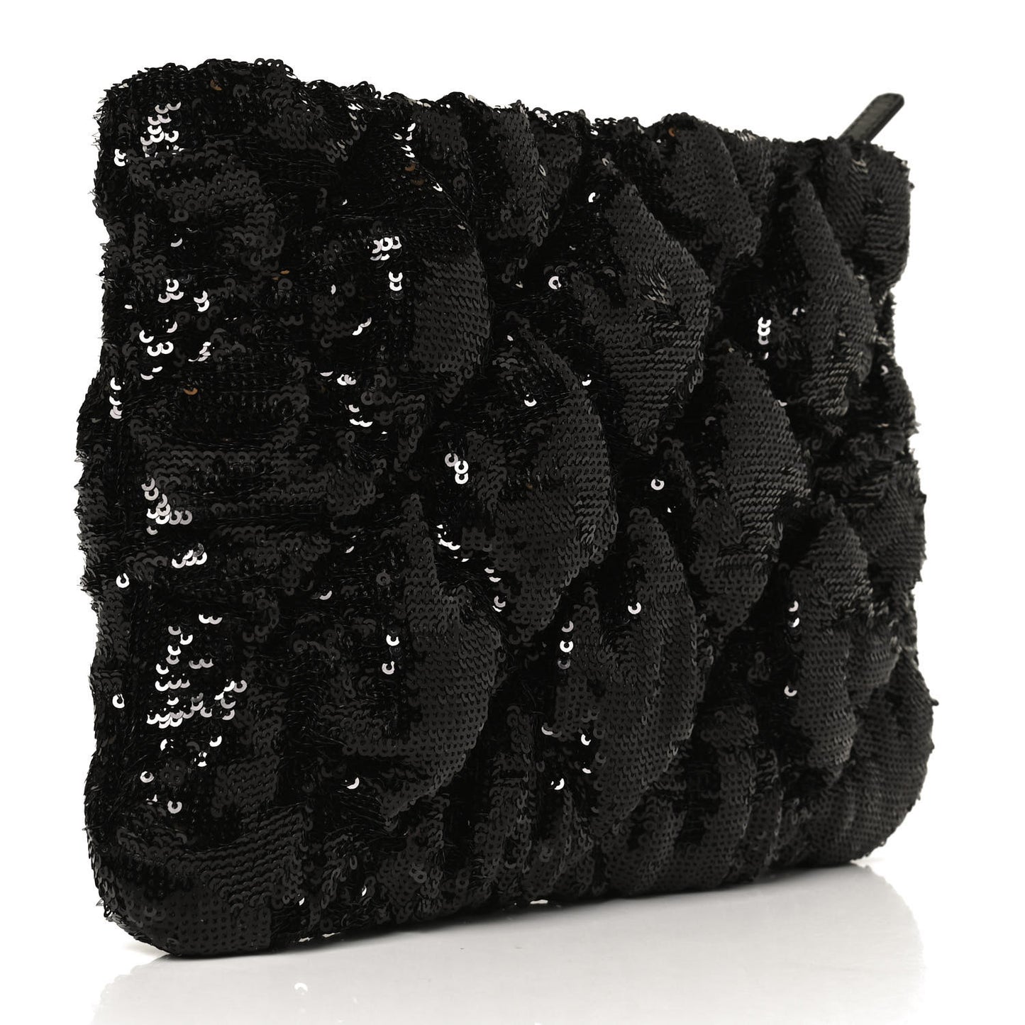 Sequins Quilted Large Chanel 19 Pouch Black