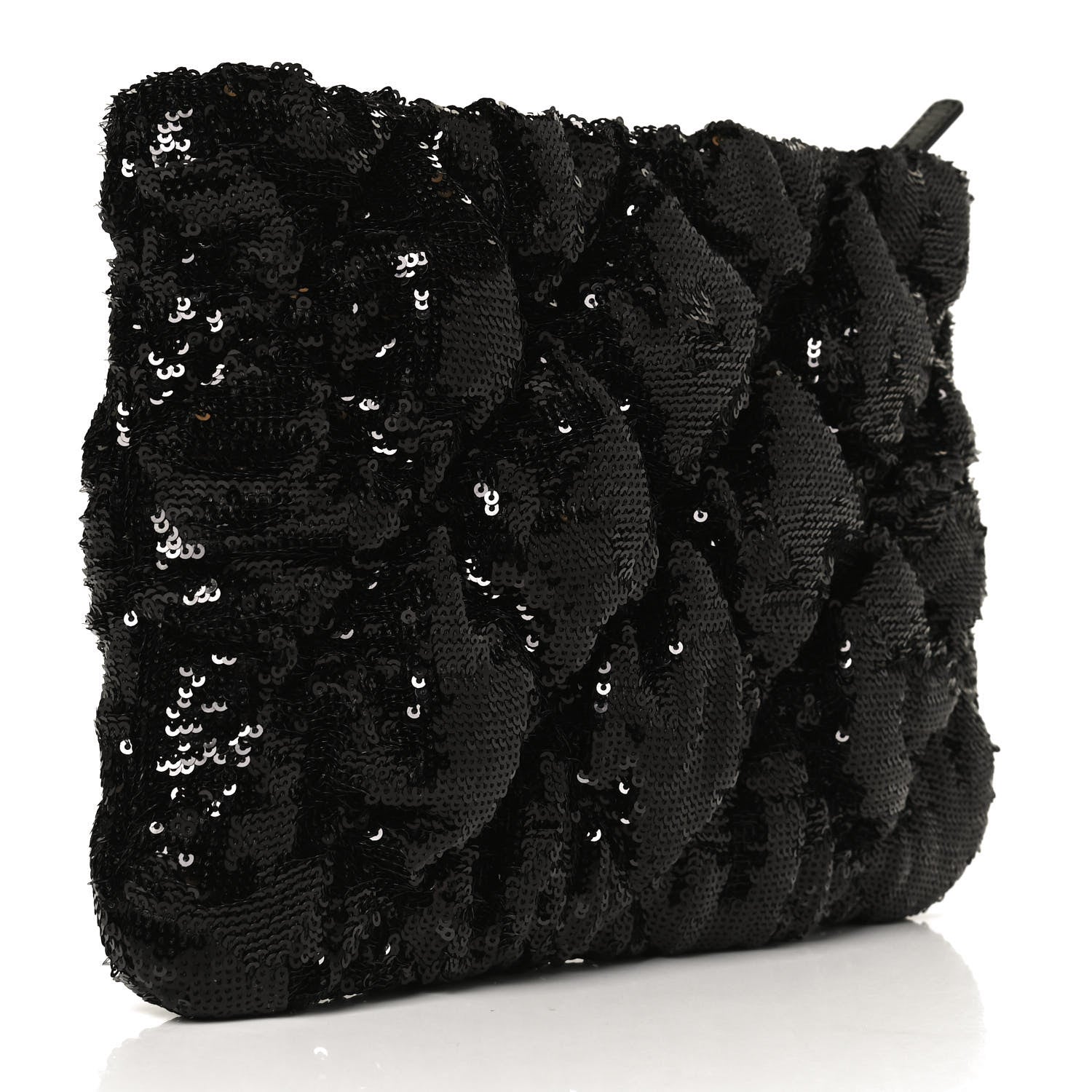 Chanel Sequins Quilted Large Chanel 19 Pouch Black 3 of 12