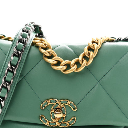Chanel Lambskin Quilted Medium Chanel 19 Flap Green 8 of 10