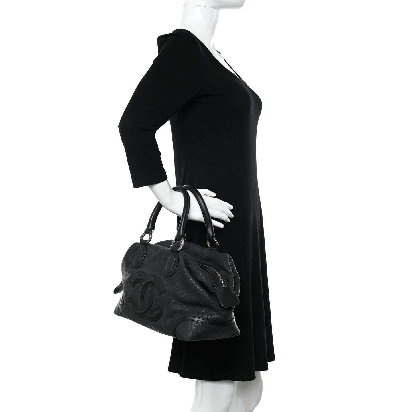 Washed Calfskin Tote Black