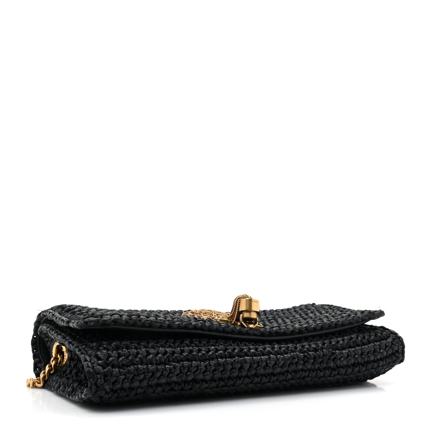 Raffia Monogram Tassel Kate 99 Black
