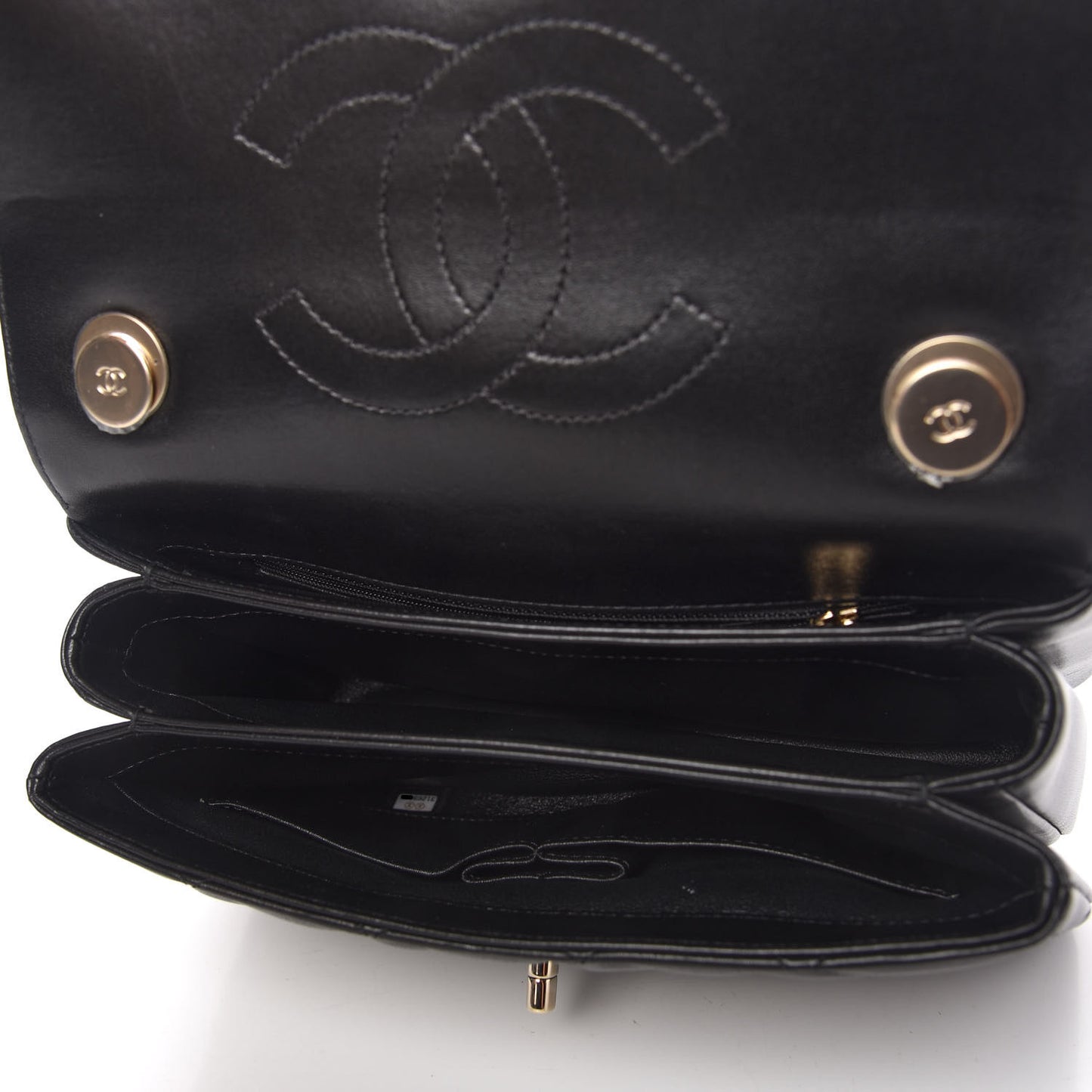 Lambskin Quilted Small Trendy CC Dual Handle Flap Bag Black