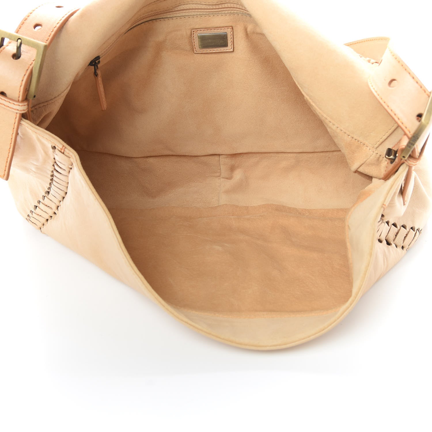 Fendi Goatskin Whipstitch Large Convertible Baguette Vacchetta 5 of 12