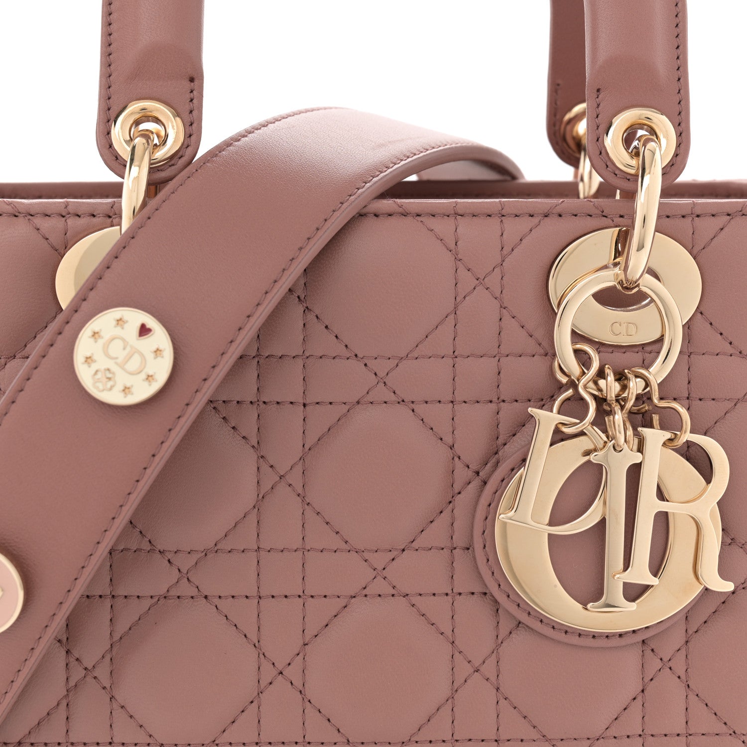 Christian Dior Lambskin Cannage Small Lucky Badges My Lady Dior Fard 8 of 10