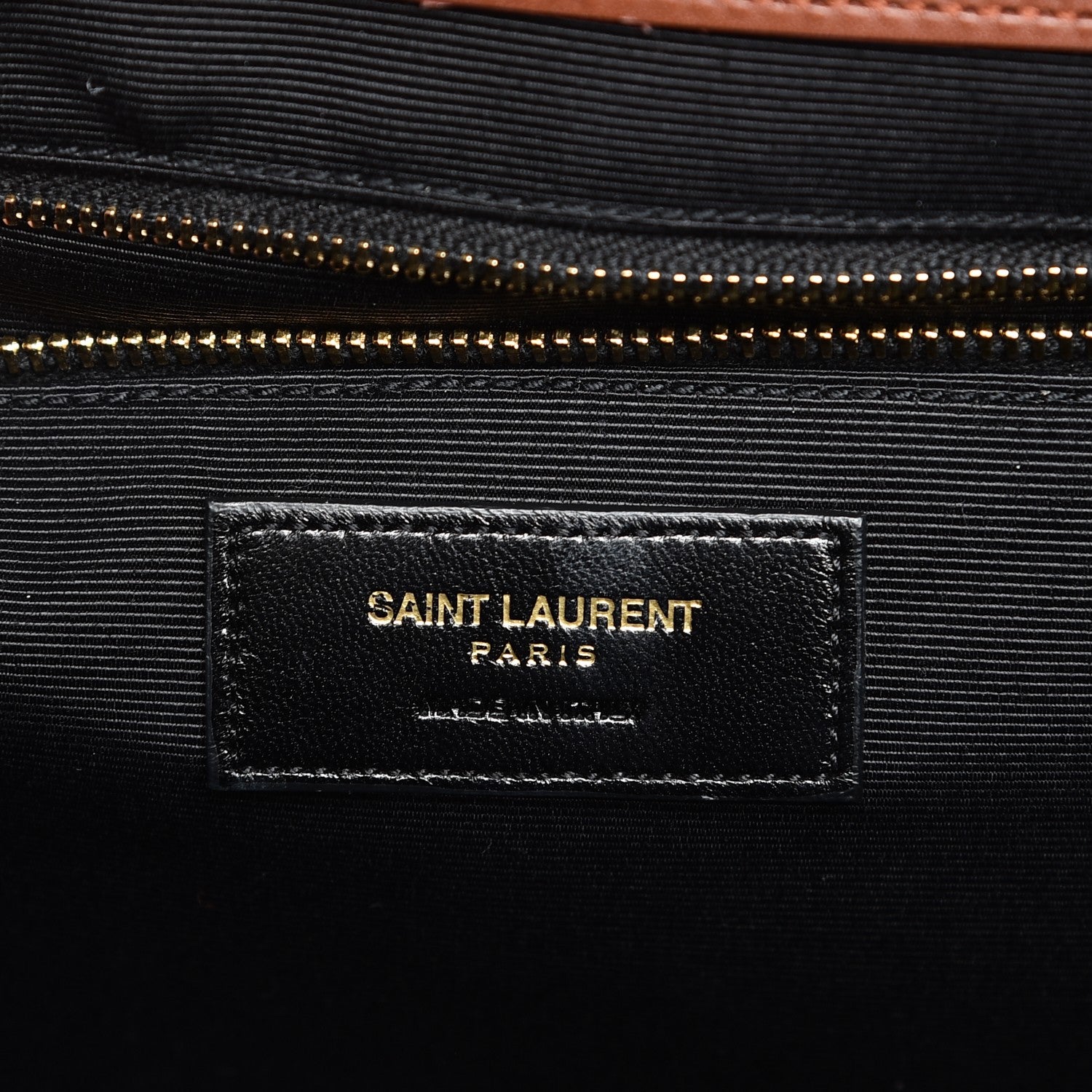 Saint Laurent Smooth Calfskin Matelasse Chevron Large Monogram Satchel Brown 7 of 12