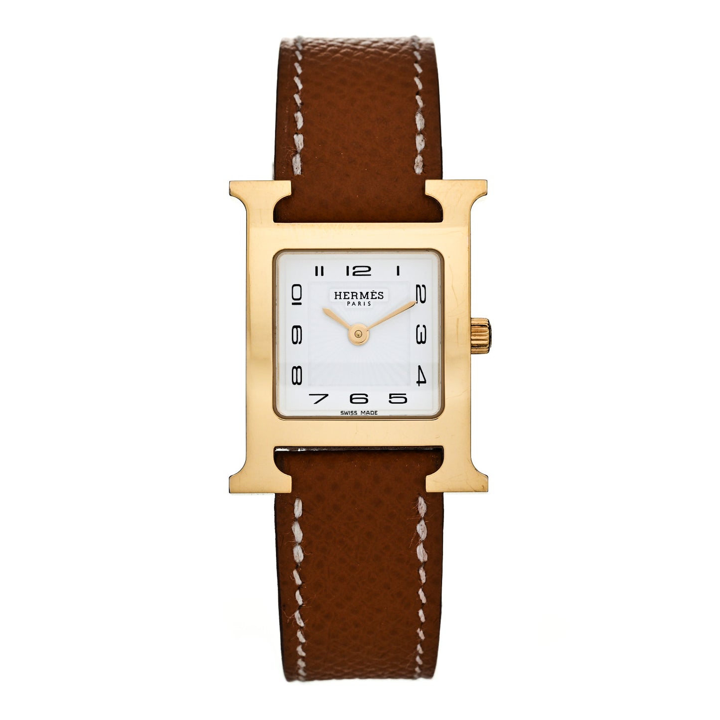 Stainless Steel Epsom 21mm Heure H Hour Quartz Watch Gold