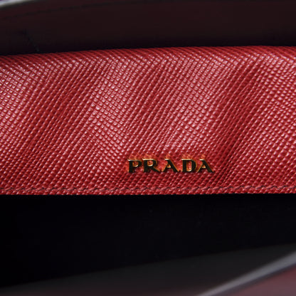 Prada Saffiano Cuir Medium Double Bag Fuoco Black 9 of 11
