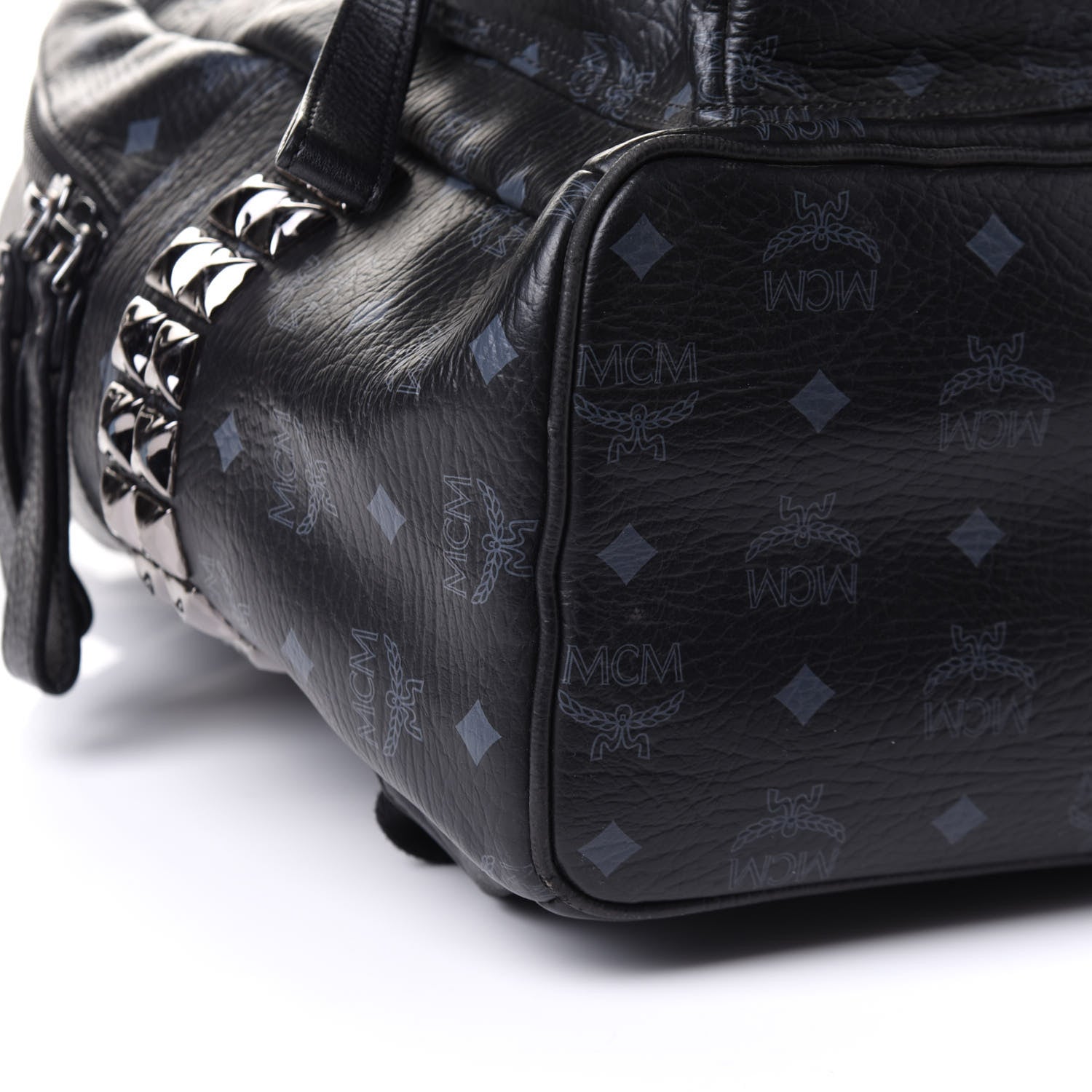 MCM Visetos Medium Side Studs Stark Backpack Black 8 of 10