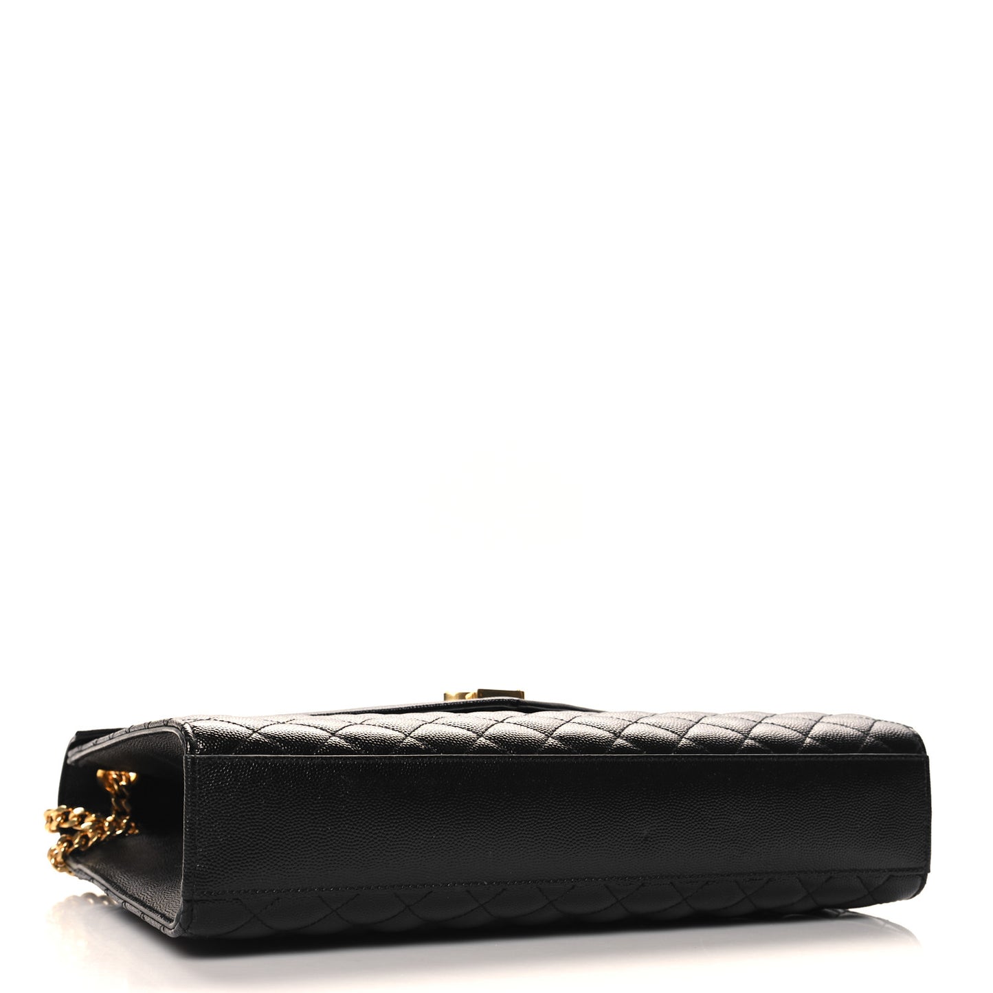 Grain De Poudre Textured Mixed Matelasse Large Triquilt Monogram Satchel Black