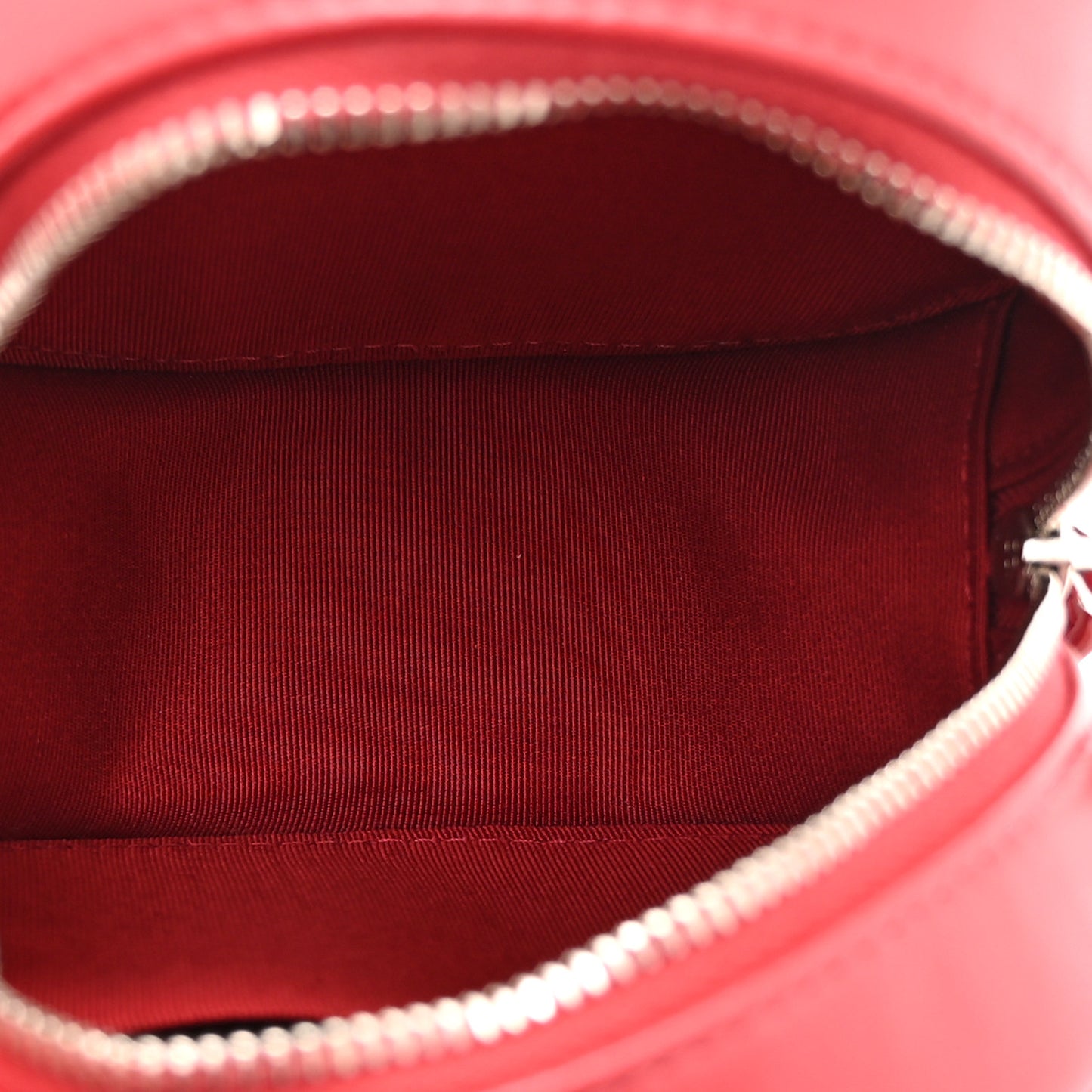 Lambskin Quilted Round Clutch With Chain Red