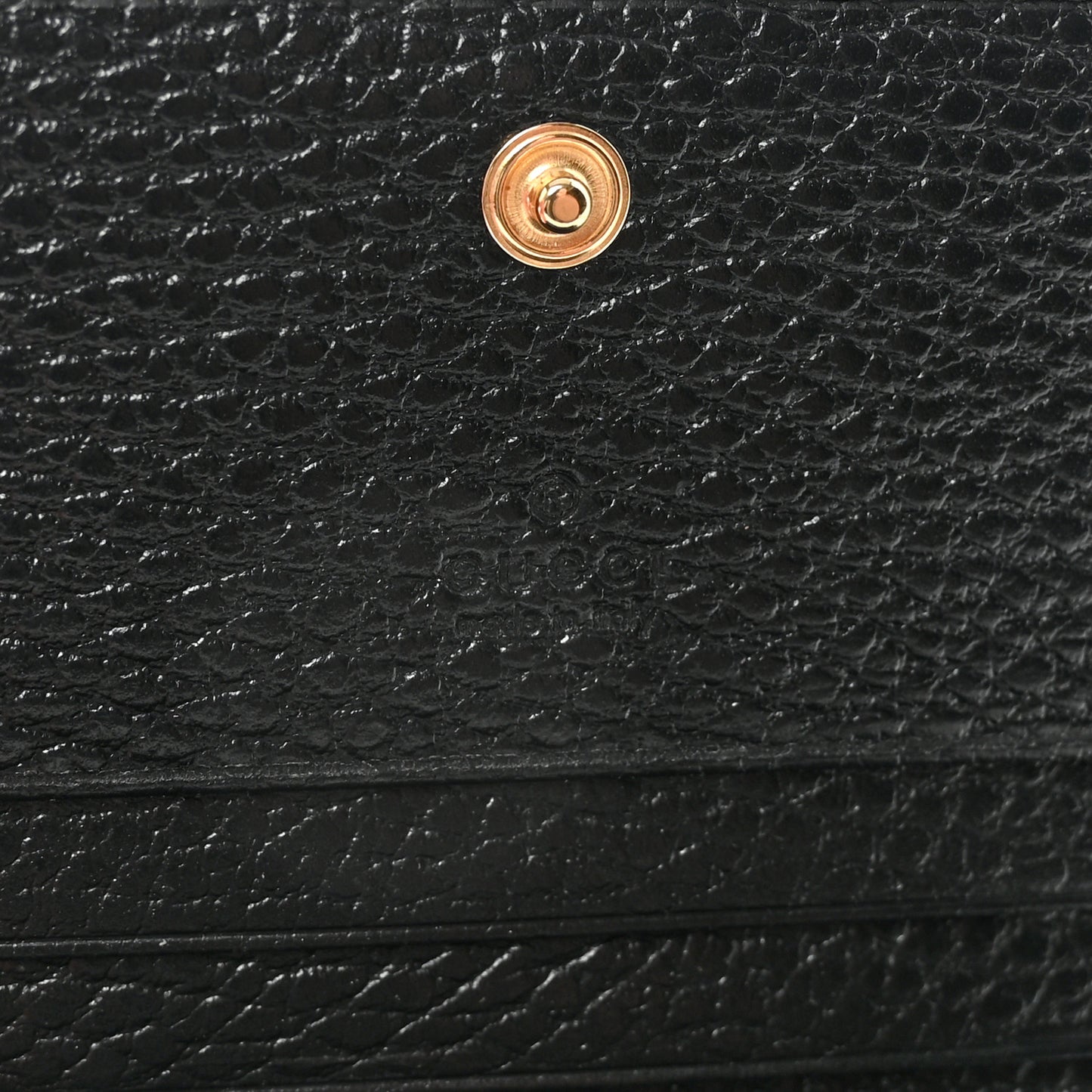 Pebbled Calfskin GG Marmont Card Case Black