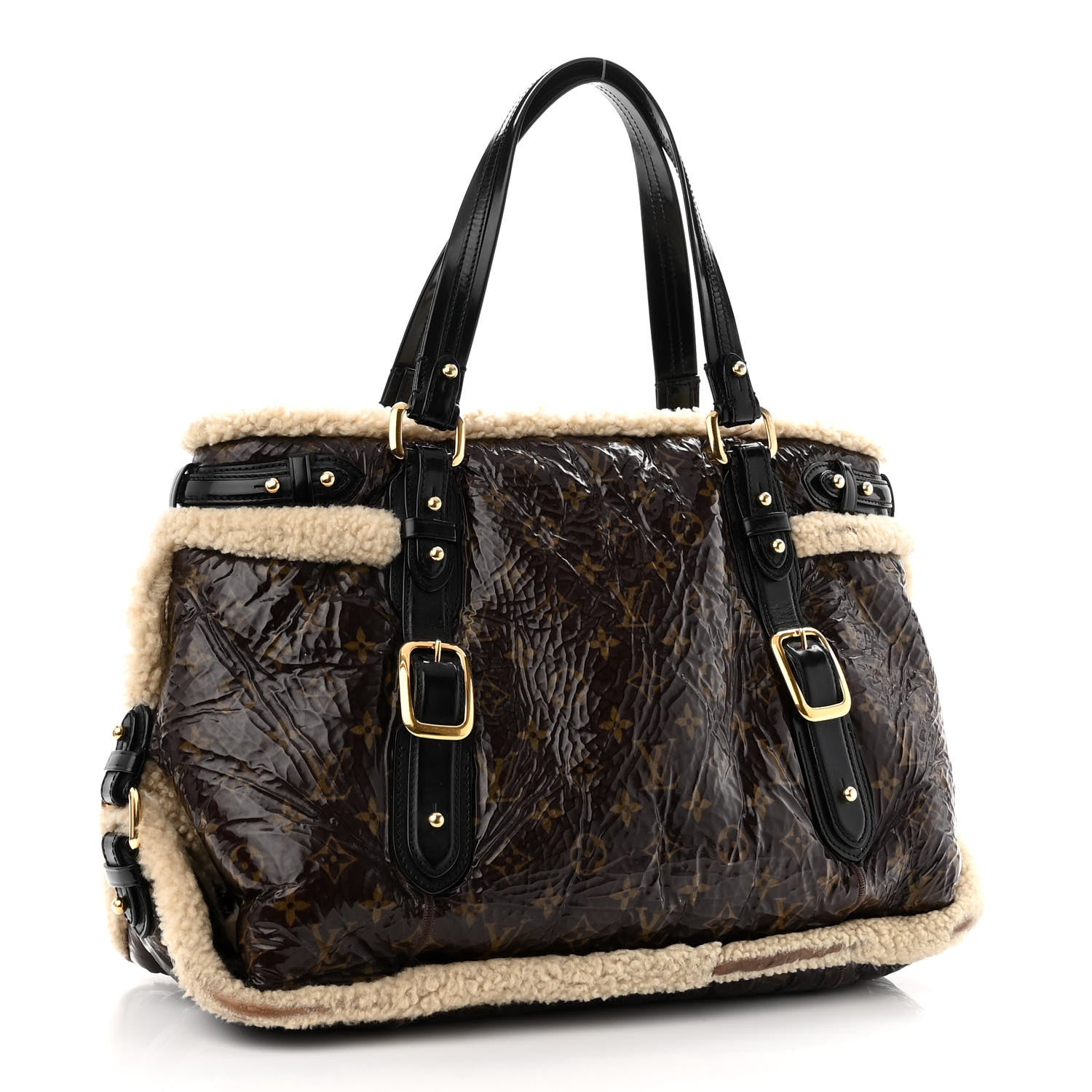 Louis Vuitton Patent Monogram Shearling Sac Thunder 3 of 13
