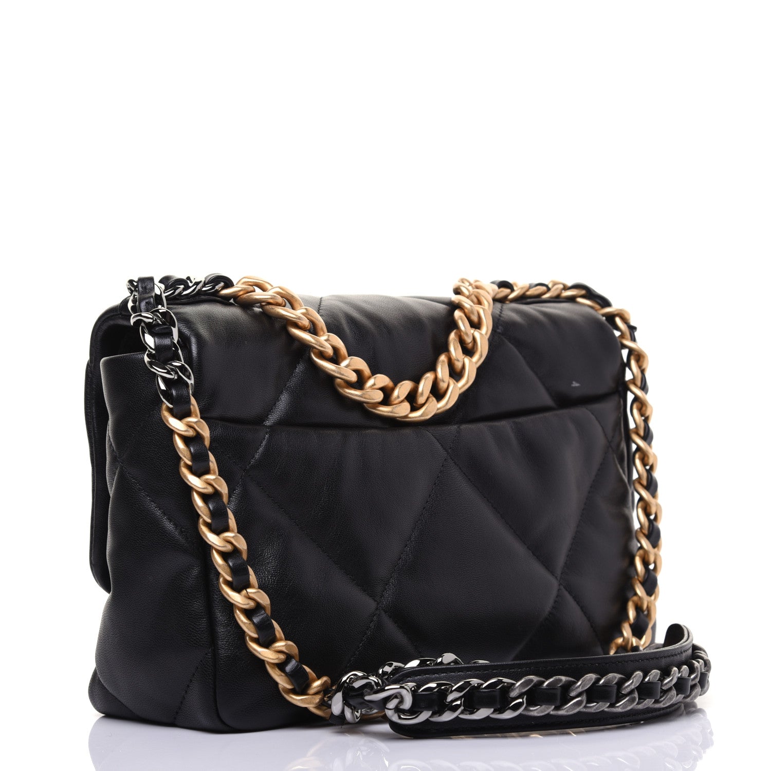 Chanel Goatskin Quilted Medium 19 Flap Black 3 of 16