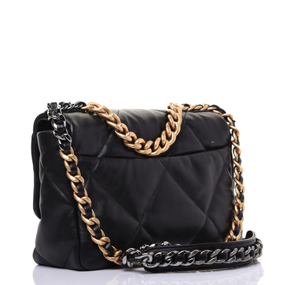 Chanel Goatskin Quilted Medium 19 Flap Black 3 of 16