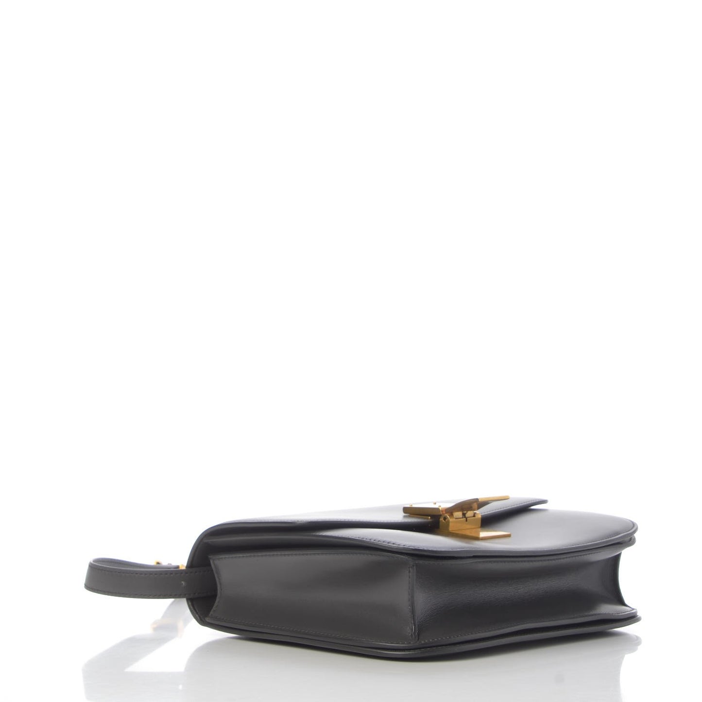 Box Calfskin Medium Classic Box Flap Bag Grey