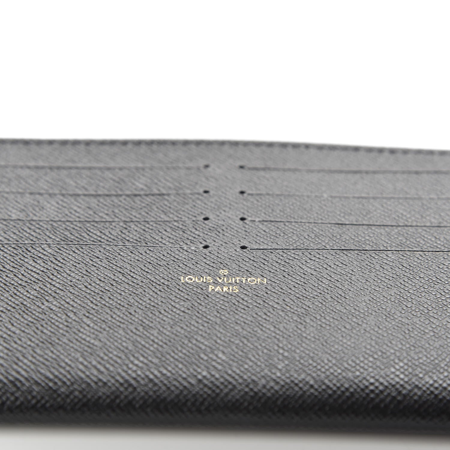 Louis Vuitton Calfskin Felicie Chain Wallet Card Holder Insert Black 5 of 6