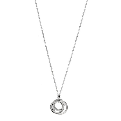 Tiffany 18K White Gold Diamond 1837 Triple Interlocking Circles Pendant Necklace 1 of 5