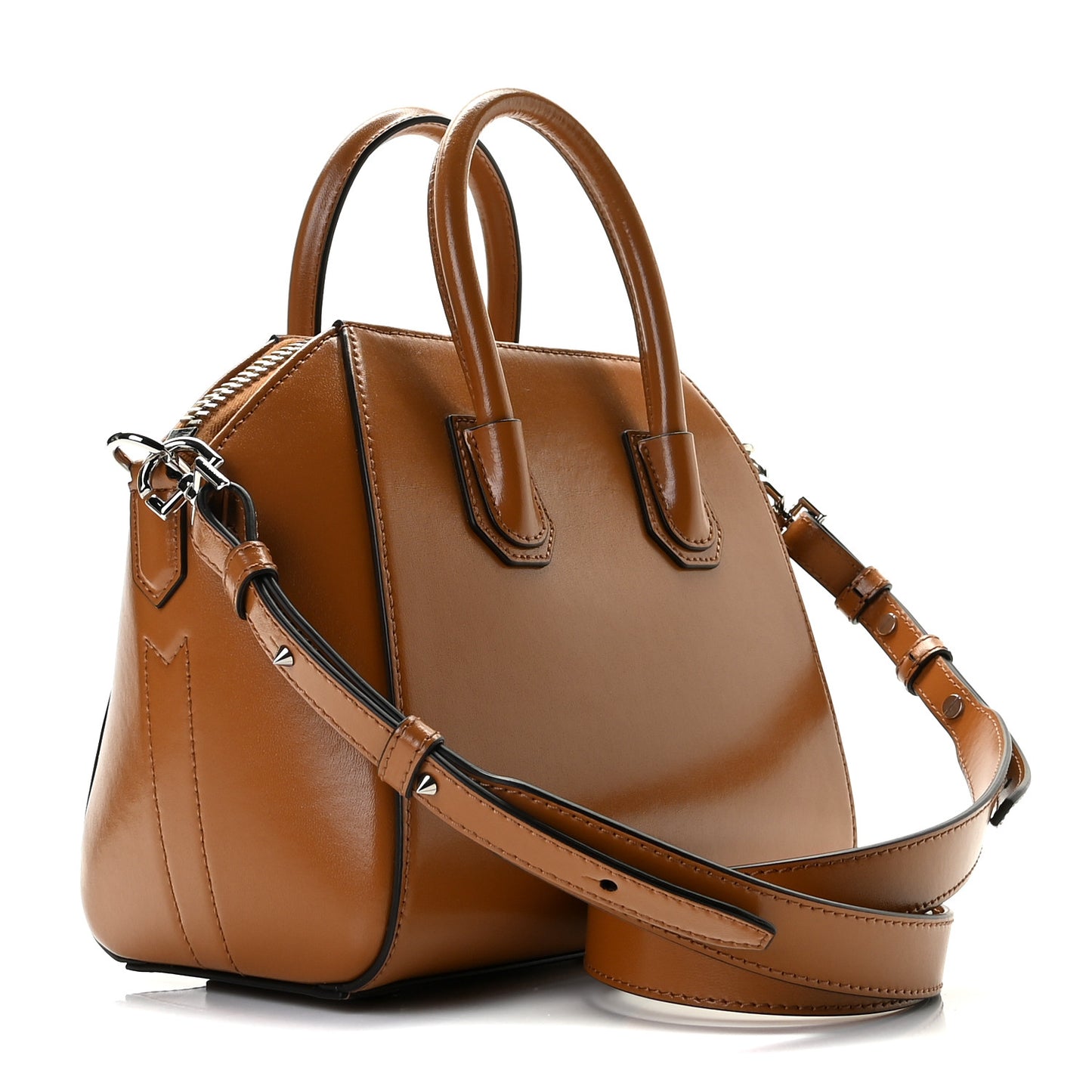Shiny Lord Calfskin Mini Antigona Camel