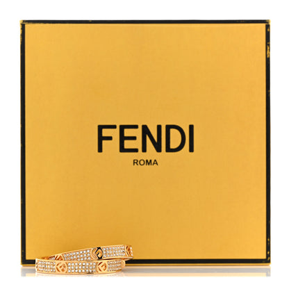 Fendi Crystal FF Hoop Earrings Gold 5 of 5