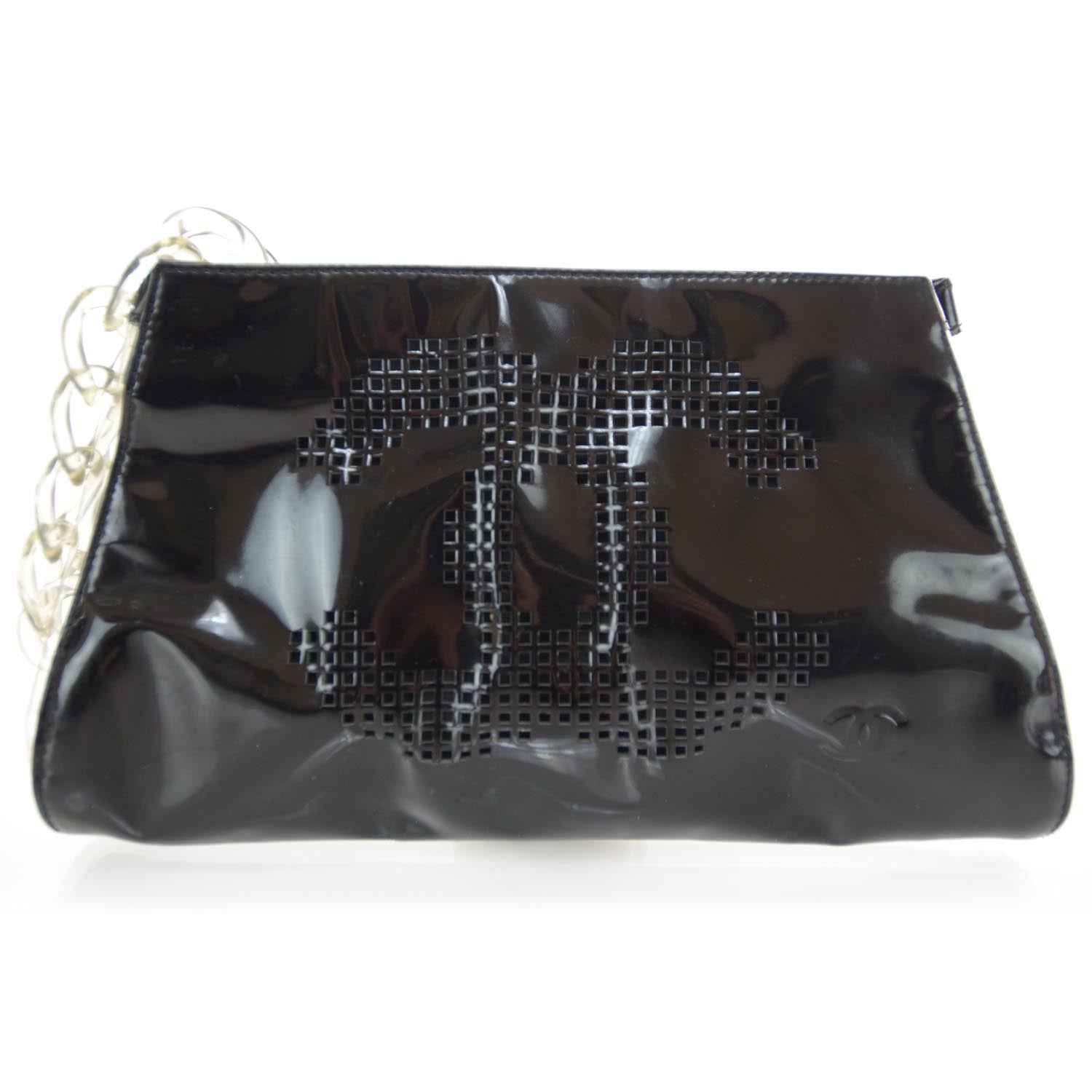 Chanel Vinyl CC Wristlet Black 1 of 6