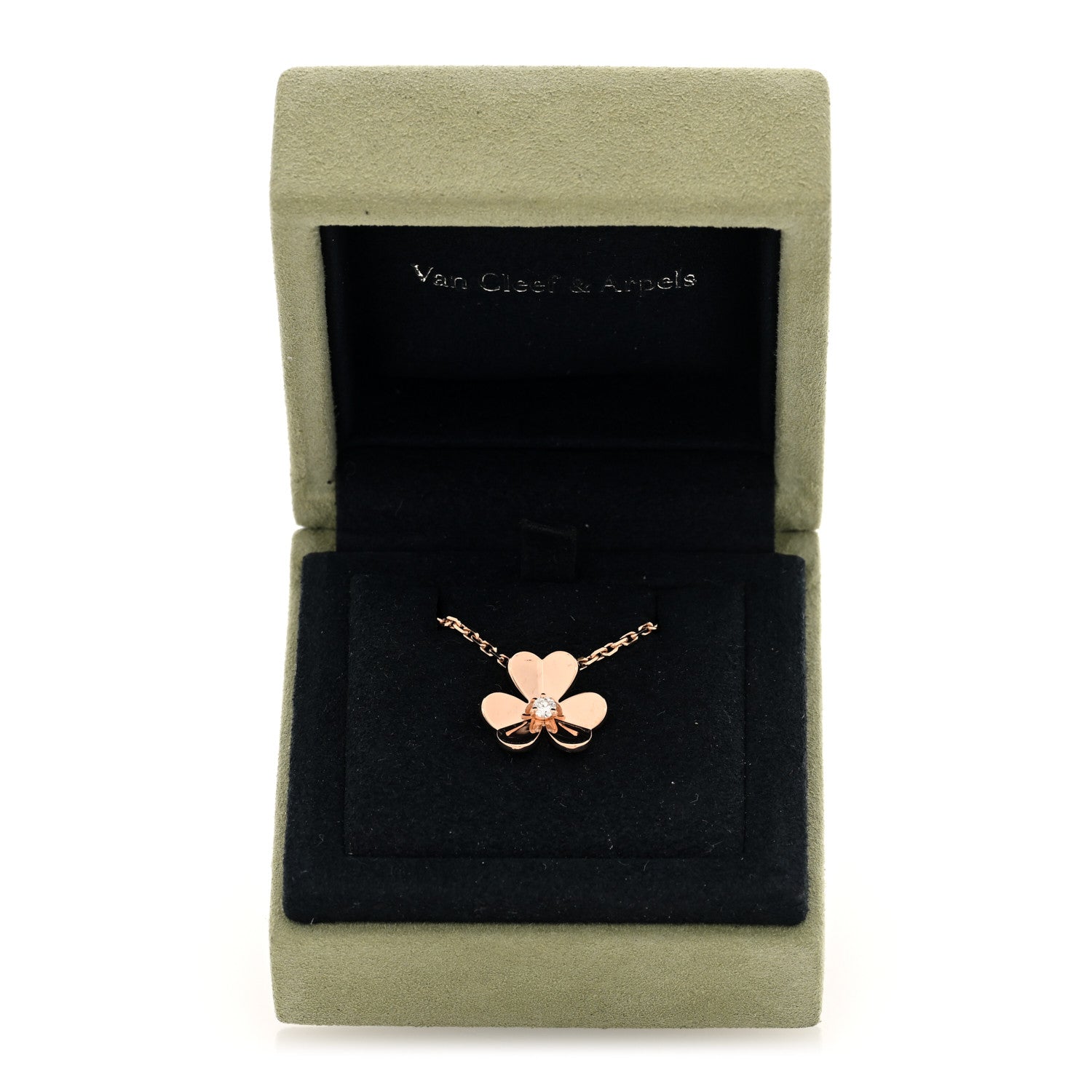 Van Cleef & Arpels 18K Rose Gold Diamond Small Frivole Pendant Necklace 5 of 5