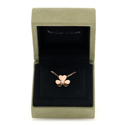 Van Cleef & Arpels 18K Rose Gold Diamond Small Frivole Pendant Necklace 5 of 5
