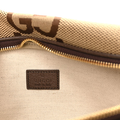 Gucci Monogram Jumbo GG Textured Dollar Calfskin Web Belt Bag Camel Ebony New Acero 6 of 10
