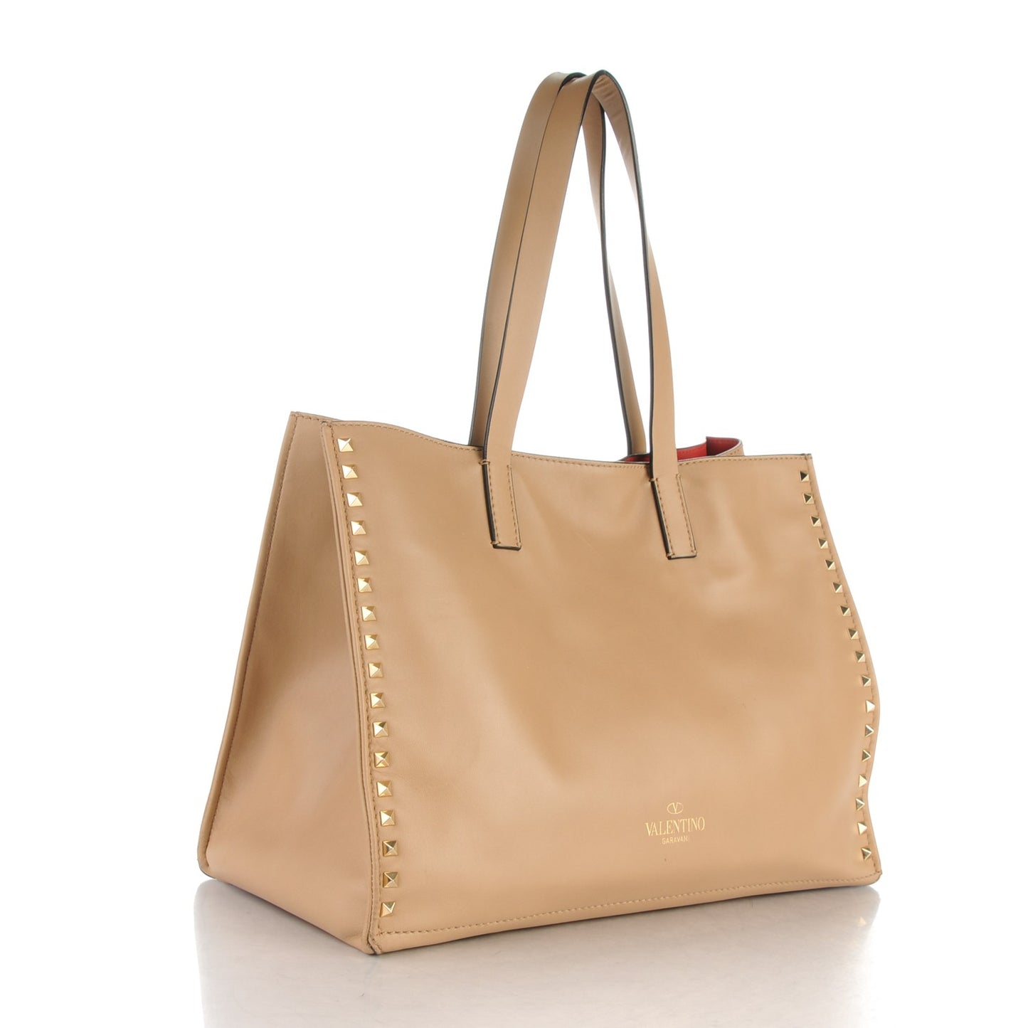Nappa Medium Rockstud Soft Tote Nude