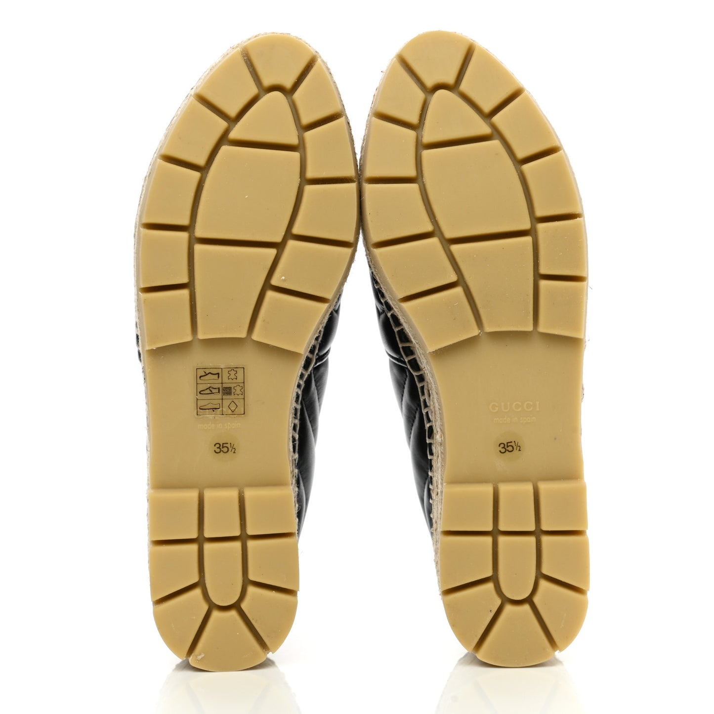 Nappa Matelasse GG Marmont Platform Espadrilles 35.5 Black
